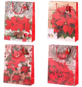 Taška dárková papírová, mix 4 druhů, cena za 1 kus, vánoční motiv SF35180