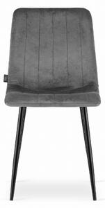 Sametová jídelní židle Verona tmavě šedá