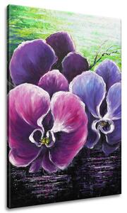 Ručně malovaný obraz Orchidea u potoka Rozměry: 100 x 70 cm