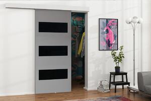 Posuvné interiérové dveře VIGRA 4 - 80 cm, černé / antracitové
