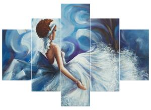 Ručně malovaný obraz Krásná žena během tance - 5 dílný Rozměry: 150 x 70 cm