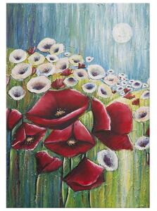 Ručně malovaný obraz Máky v světle měsíce Rozměry: 120 x 80 cm
