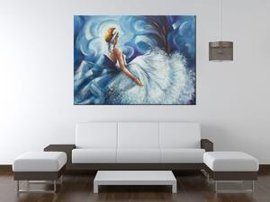 Ručně malovaný obraz Modrá dáma během tance Rozměry: 100 x 70 cm