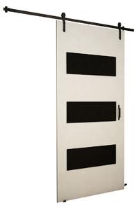Posuvné interiérové dveře XAVIER 2 - 80 cm, černé / bílé