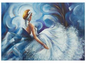 Ručně malovaný obraz Modrá dáma během tance Rozměry: 100 x 70 cm