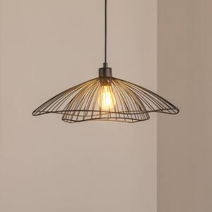 Opviq Závěsné světlo Tel, černé, kov, Ø 50 cm, stmívatelný, Černá, Obývací pokoj / jídelna, kov