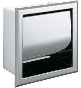 Bemeta Design Držák toaletního papíru, vestavný, s krytem, nerez, brus - 104112125
