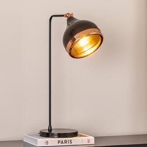 Opviq Stolní lampa Yildo, černá/měď, kov, výška 52 cm, stmívatelný, Černá, Obývací pokoj / jídelna, kov