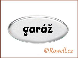 SD. Štítek stříbrný 'garáž'