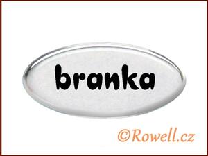 SD. Štítek stříbrný 'branka'