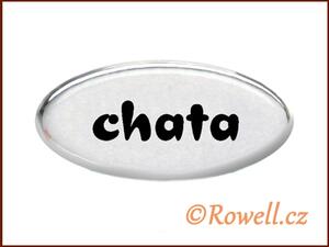 SD. Štítek stříbrný 'chata'