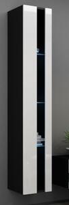 HALMAR Závěsná vitrína VIGO NEW WITR 180 cm černobílá