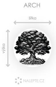 Mystický strom textilní přelepitelná samolepka na zeď arch 75 x 75 cm