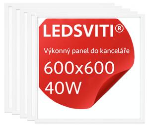 LEDSVITI 24714 5ks LED panel 600x600mm 40W denní-bílá