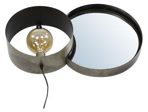 Nástěnná lampa se zrcadlem Andora Old silvery finish