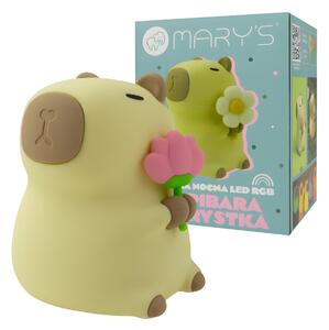 Bezdrátové LED noční světlo capybara florist RGB - teplá bílá