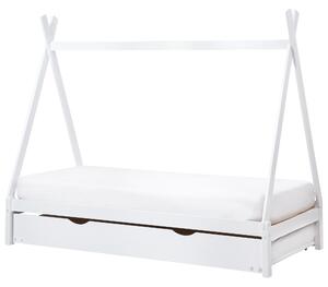 Dětská postel s výsuvným lůžkem Borovicové dřevo TALMONTIERS 90 x 200 cm Bílá