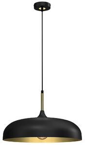 Závěsné svítidlo Lincoln, 1x zlaté/černé kovové stínítko, (fi 45cm), b/g