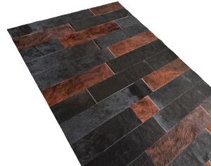 Kožený koberec Holme exotic black L