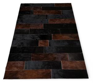 Kožený koberec Holme exotic black L