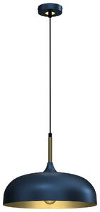 Závěsné svítidlo Lincoln, 1x zlaté/tmavě modré kovové stínítko, (fi 35cm), db/g