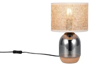 TRIO 564900157 TARA stolní lampička V320mm 1xE27 chromová, přírodní