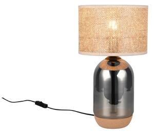 TRIO 564990157 TARA stolní lampa V430mm 1xE27 chromová, přírodní