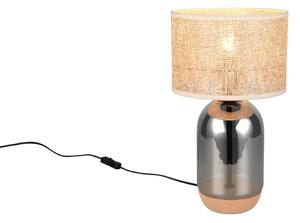 TRIO 564990157 TARA stolní lampa V430mm 1xE27 chromová, přírodní