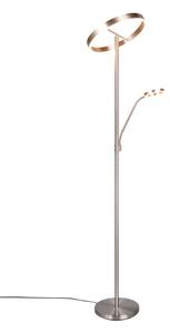 TRIO 449510207 WILLIS stojací lampa V1800mm SMD LED 39W/4600lm, 5,5W/550lm 2700+3200+4000K nikl matný