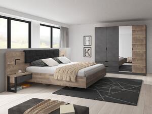 Nábytek do ložnice s postelí s roštem 160x200 POREY 2 - dub sand grange / dub matera