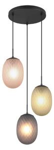 TRIO 364230317 FACETTE závěsné svítidlo D430mm 3xE27 černá matná, vícebarevná