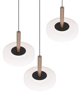 TRIO 354930365 CELESTE závěsné svítidlo D350mm SMD LED 3x7,5W/750lm 3000K černá, kávová, switchdimmer