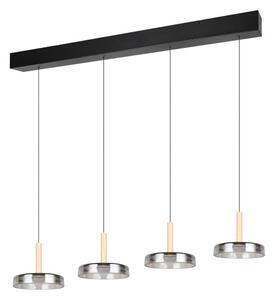 TRIO 354910432 CELESTE závěsné svítidlo SMD LED 4x7,5W/750lm 3000K černá, dřevo, switchdimmer