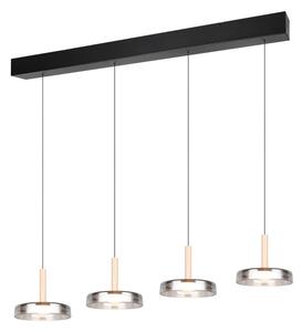 TRIO 354910432 CELESTE závěsné svítidlo SMD LED 4x7,5W/750lm 3000K černá, dřevo, switchdimmer