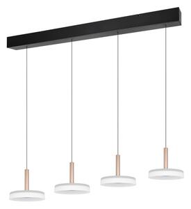 TRIO 354910465 CELESTE závěsné svítidlo SMD LED 4x7,5W/750lm 3000K černá, kávová, switchdimmer