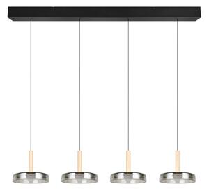 TRIO 354910432 CELESTE závěsné svítidlo SMD LED 4x7,5W/750lm 3000K černá, dřevo, switchdimmer