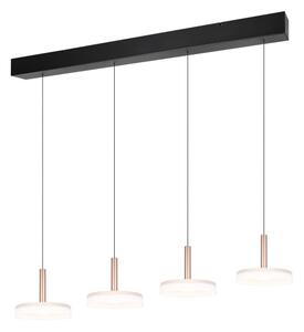 TRIO 354910465 CELESTE závěsné svítidlo SMD LED 4x7,5W/750lm 3000K černá, kávová, switchdimmer