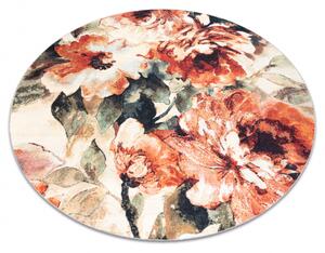 Makro Abra Kulatý koberec ANTIKA 24 Vhodný k praní moderní květy vícebarevný Rozměr: průměr 120 cm