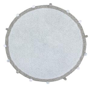 Bio koberec kusový, ručně tkaný Bubbly Soft Blue-120x120 (průměr) kruh