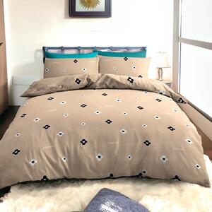 Bavlněné povlečení ROMEA BEIGE 3-dílná souprava 140x200 cm Bavlněné povlečení ROMEA BEIGE 3-dílná souprava 140x200 cm - 140x200 cm - 3 SET 1x polštář 1 x malý polštář 1x přikrývka - knoflíky