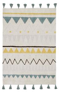 Lorena Canals koberce Bio koberec kusový, ručně tkaný Azteca Natural-Vintage Blue - 120x160 cm