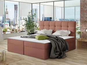 Boxpringová manželská postel 140x200 CLARA - růžová + topper ZDARMA