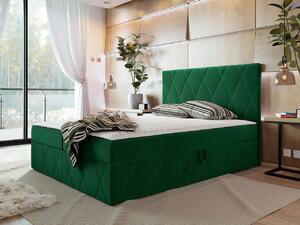 Hotelová manželská postel 180x200 PALMA - zelená + topper ZDARMA