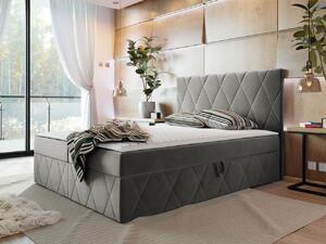 Hotelová manželská postel 180x200 PALMA - šedá + topper ZDARMA