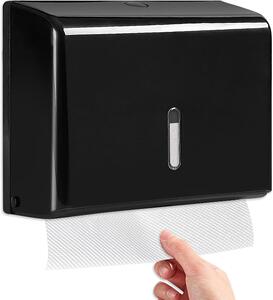 Automatický dávkovač papírových ručníků na 200 kusů, Z-složení, materiál ABS, černý, určený do koupelen