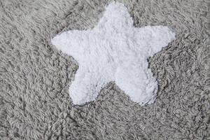 Bio koberec kusový, ručně tkaný Stars Grey-White-120x160