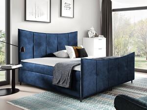 Hotelová dvoulůžková postel 140x200 MORISA - modrá + topper ZDARMA