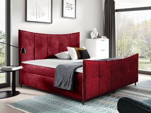 Hotelová dvoulůžková postel 200x200 MORISA - červená + topper ZDARMA