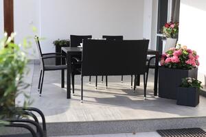 Zahradní set ratan - stůl Viking L + 4x židle a 1x lavice PARIS