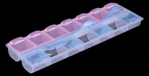 Plastový box / zásobník 6x21,5x2 cm - modrá ledová růžová